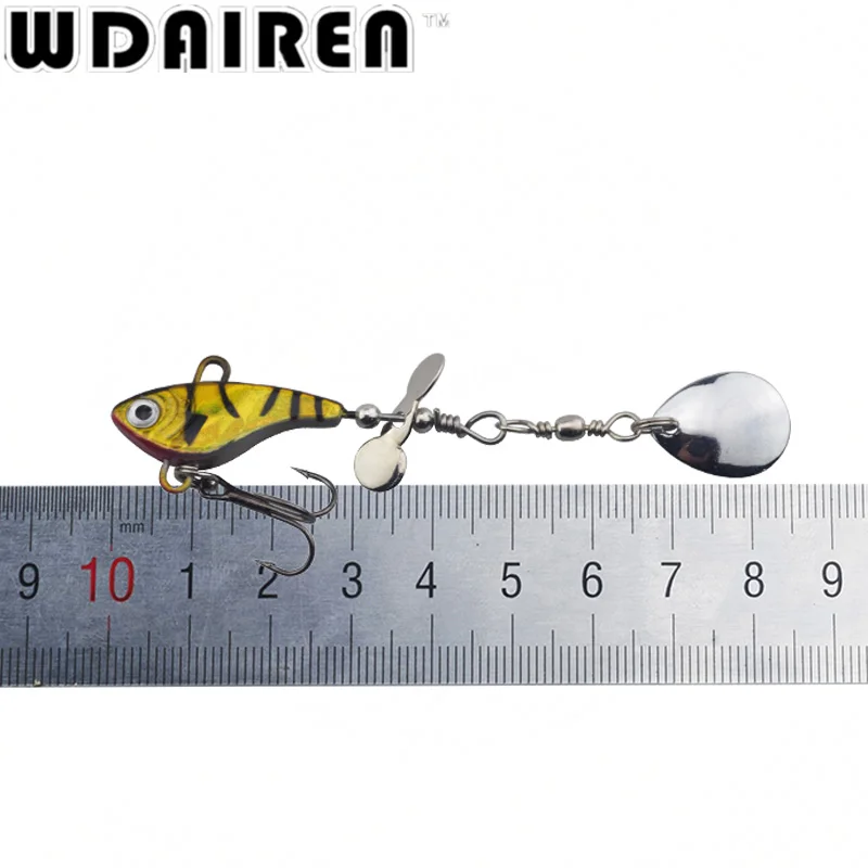 WDAIREN-Cebo duro de Metal giratorio, cuchara de 11,5g, VIB, anzuelo triple, perca, Señuelos de Pesca, aparejos de cebo duro con vibración, WD-025 - imagen 3
