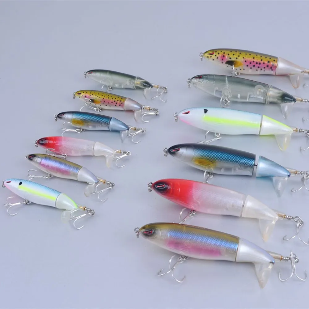Topwater-señuelo de pesca ondulado, cebo duro que se mueve en la superficie, hélice de tornillo de agua, flotante, salpicaduras, señuelos de lápiz ruidoso, Tractor de 13g y 39g - imagen 4