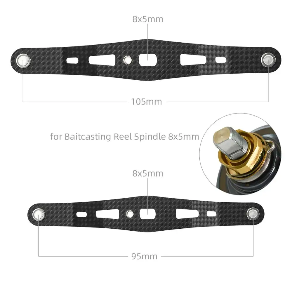Gomexus-carrete de Baitcasting Power, mango de carbono de 105mm para Shimano, Ocea, Calcuta, Conquest, 300, 400, Abu Garcia Kastking - imagen 5