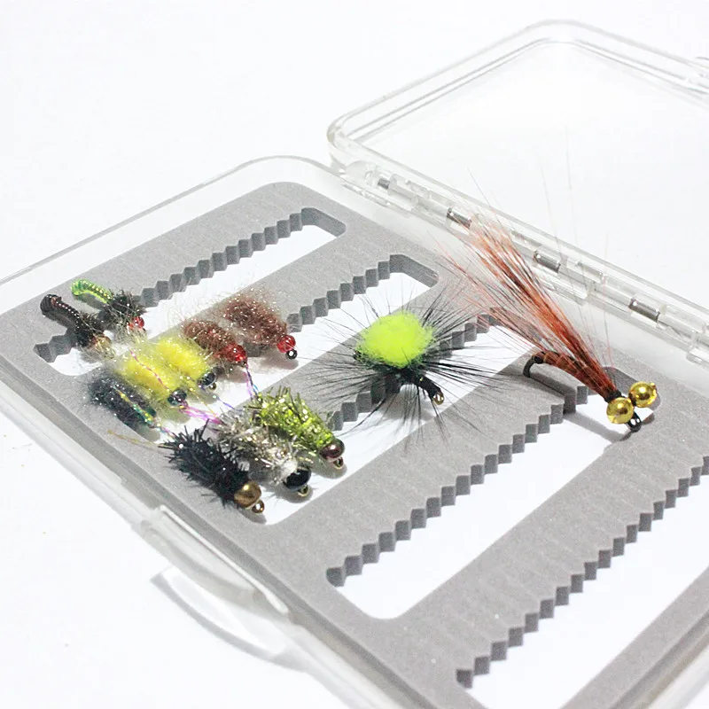 KKWEZVA caja de pesca con mosca, superdelgada con inserto de espuma, caja de gancho duro transparente, caja de mosca - imagen 5