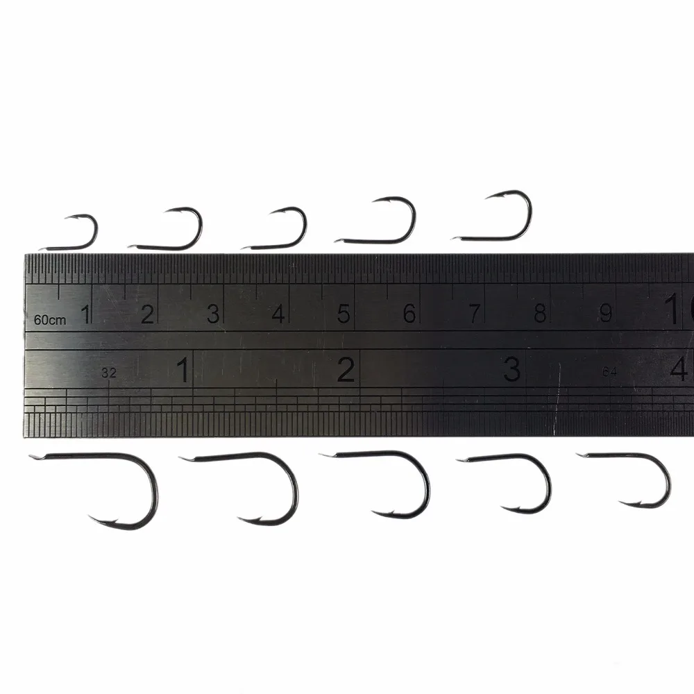 THKFISH 500 anzuelos de pesca individuales sin ojo # 3~ # 12 anzuelos de púas, anzuelo circular de acero rico en carbono para pesca de carpa - imagen 4