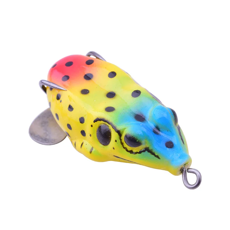 Señuelo suave de rana, 1 piezas, 6cm, 10,5g, cuchara giratoria, cebo de Pesca de silicona, señuelos falsos para cabeza de serpiente, Lucio, aparejos de Pesca - imagen 3