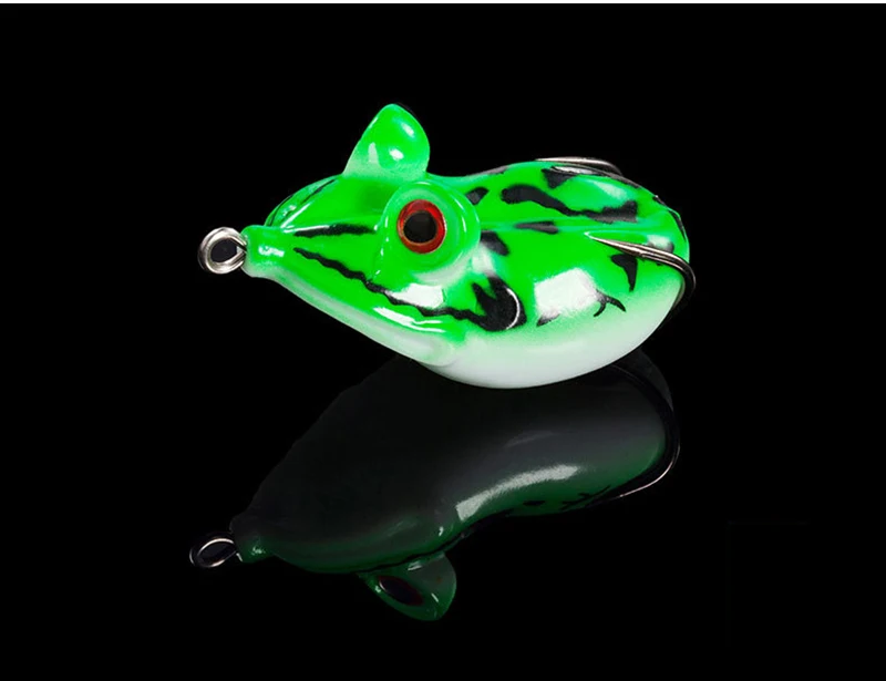 Señuelo de rana de 5 colores, cebo de pesca Artificial suave, ojos 3D, Topwater, Wobbler, para Pike, cabeza de serpiente, B274, 14g, 4,5 cm, 20 unids/lote - imagen 3