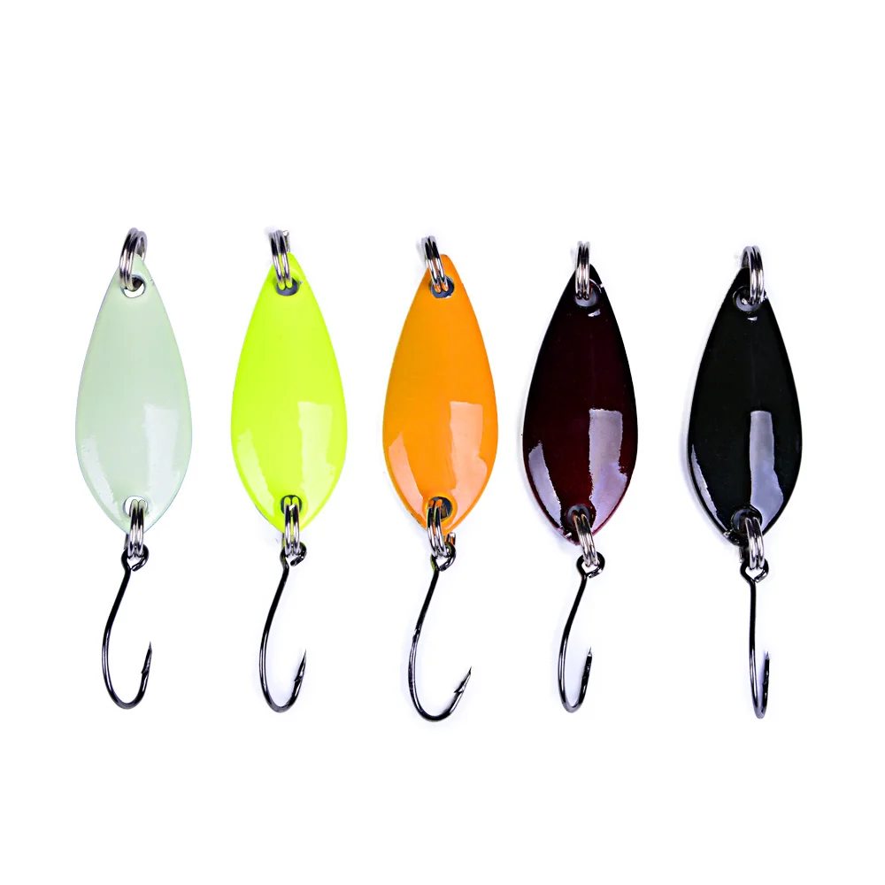 Balleo 5 unids/caja 4g señuelo cuchara de Metal 10 colores plantilla de Metal invierno pesca en hielo spinner señuelo lubina wrobbler para pesca con mosca Lucio - imagen 4