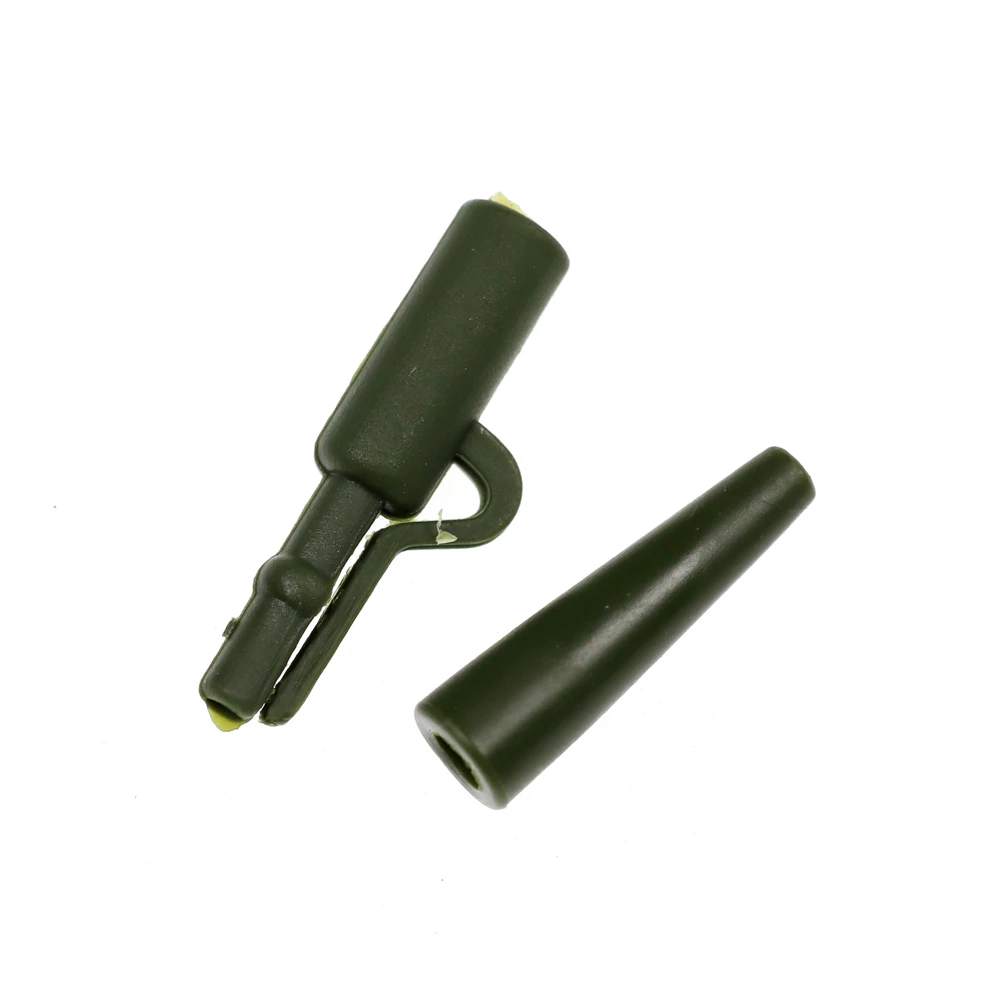 [20 Juegos] Wifreo Carp Fishing Leader Clips con gomas traseras Color negro verde marrón Terminal Tackle - imagen 5