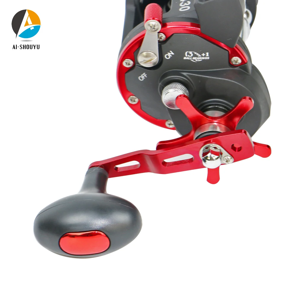 Carrete curricán mano derecha contador digital 3+1BB agua salada - imagen 3
