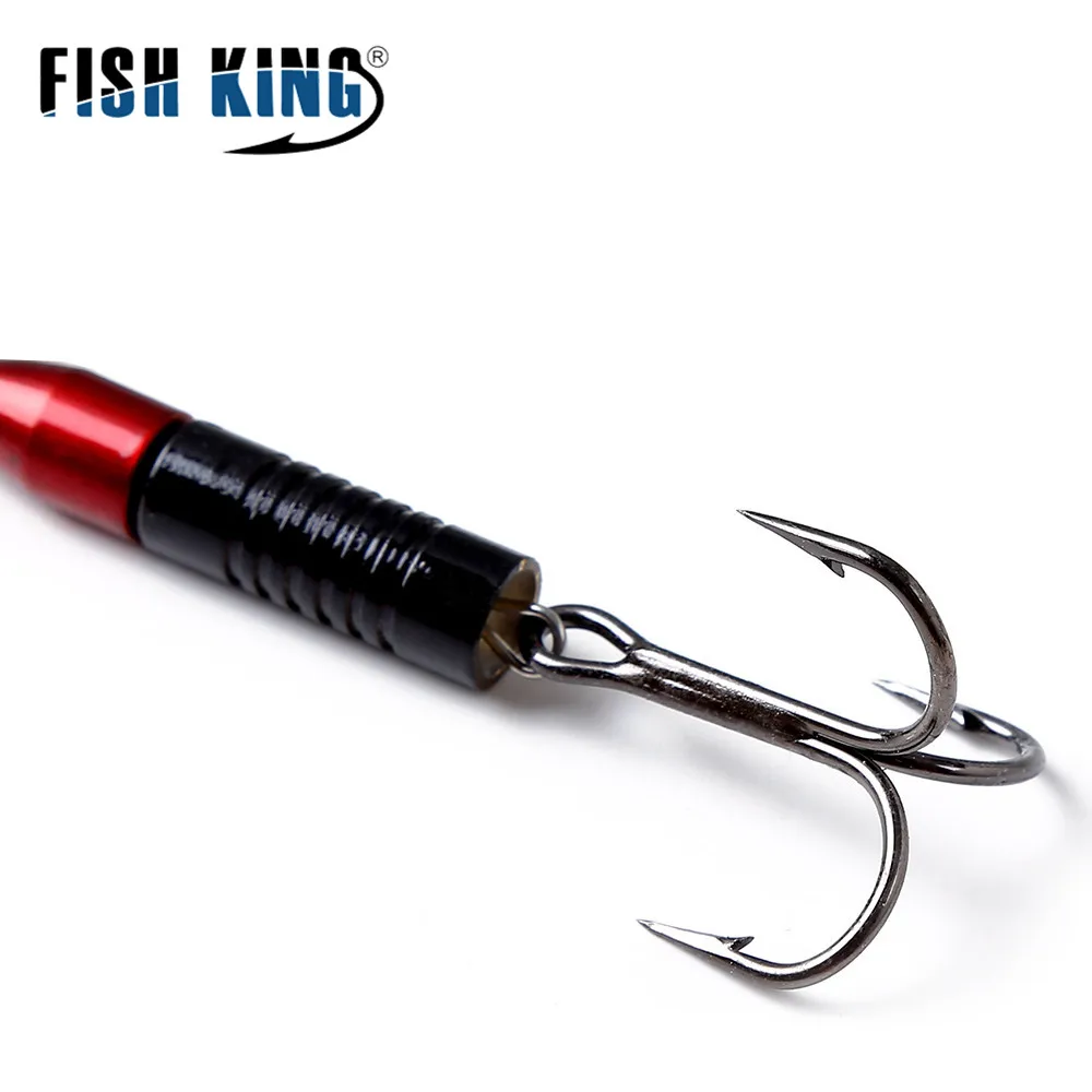FISH KING 12 cm/22G peces falsos de fundición larga señuelos de Metal giratorios para correr profundos señuelo de pesca Spinner cebo Lucio señuelo de pesca - imagen 4