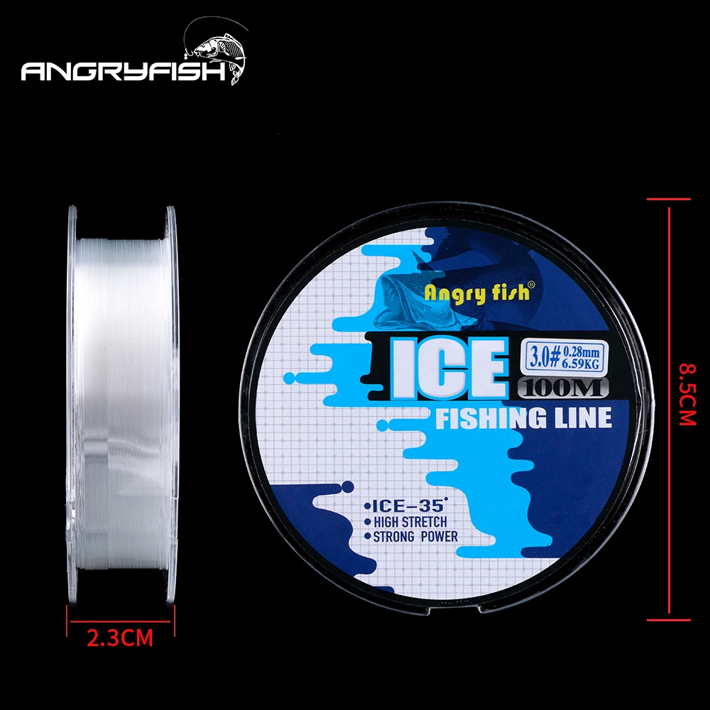 Angryfish-sedal de pesca en hielo, 100m, hilo de nailon para pesca en invierno, monofilamento, línea de nailon superfuerte - imagen 2