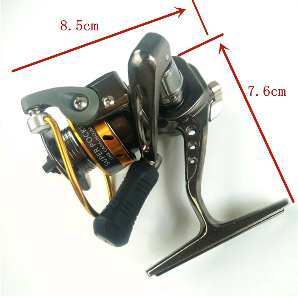 Carrete de pesca spinning Twinfish-mini metal 5:1 tamaño Palma negro - imagen 4