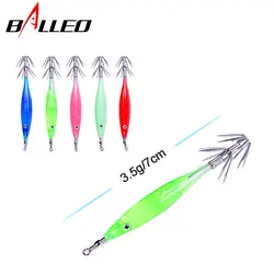 Balleo Calamar Artificial 7cm con Gancho Carbono – 5 Colores, 10 uds