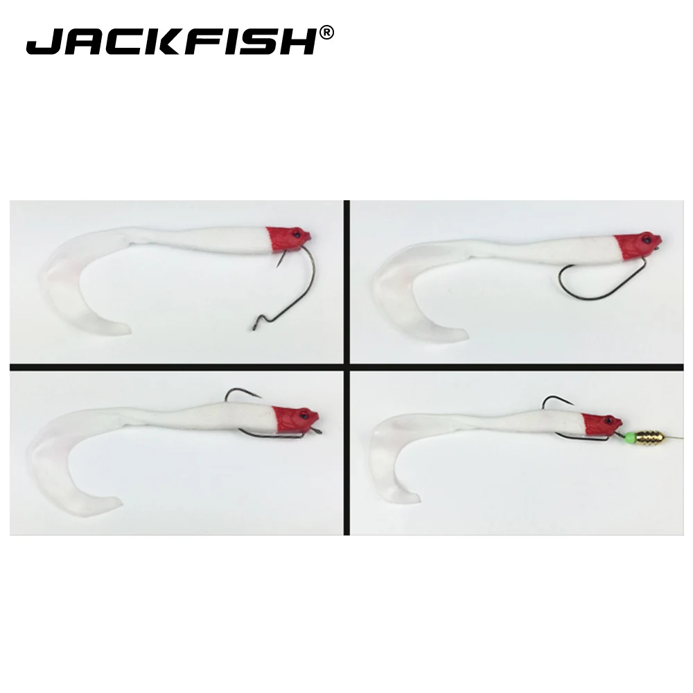 JACKFISH-cebo suave de cola larga, cebo de silicona de 12cm/6g, 1 unidad, señuelos de pesca blandos, aparejos de pesca - imagen 4