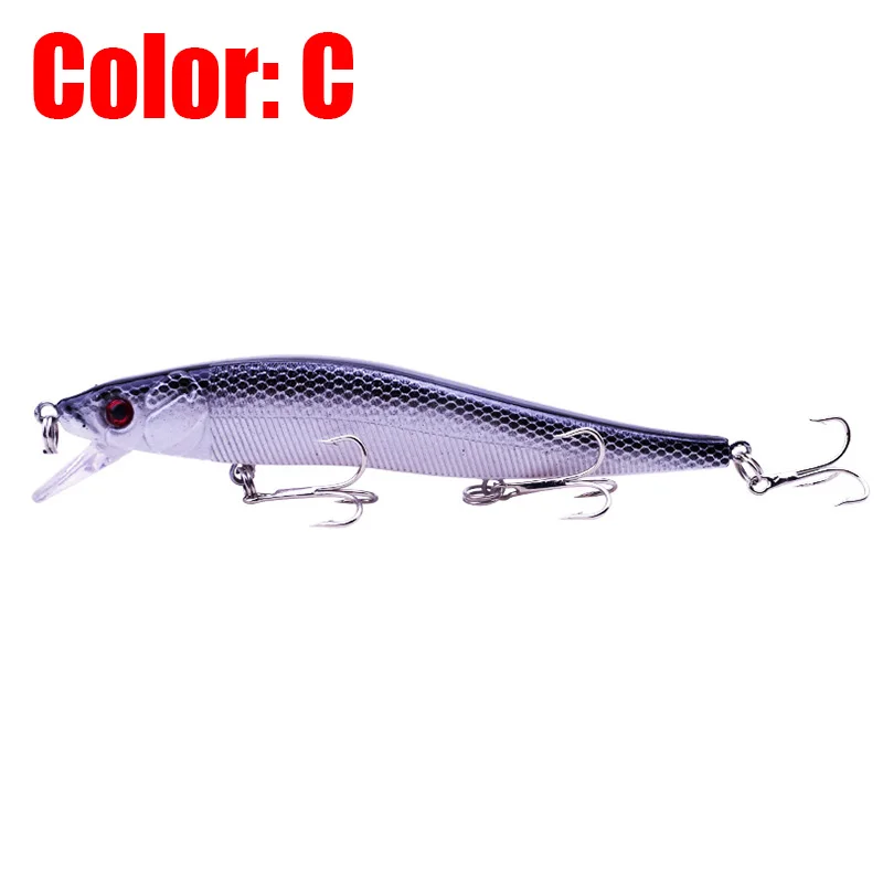 Señuelos de Pesca Minnow Wobblers, cebos flotantes de 11,5 cm y 13,5g, aparejos con ojos 3D Isca Bass, cebo duro Artificial para buceo, 1,5 M, 1 ud. - imagen 5