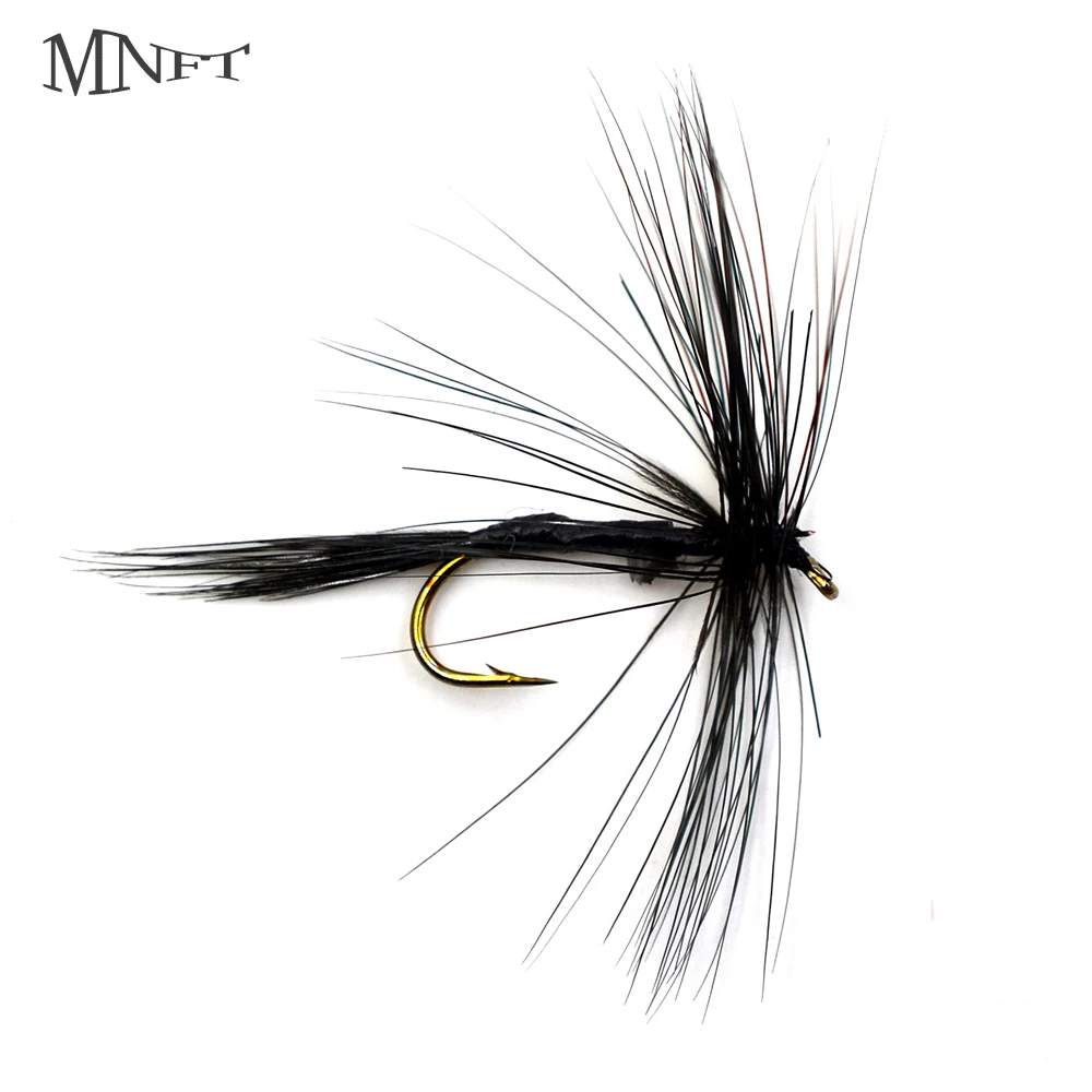 MNFT Moscas Secas Trucha – Señuelos Negros Antimosquitos - imagen 5