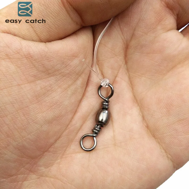 Anzuelos grandes de 2 brazos para pesca en el mar, aparejos de cebo destelleador verde con barril giratorio para arenque, 40 piezas = 20 paquetes - imagen 3