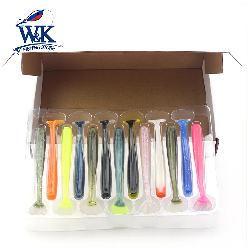 Señuelos de pesca, juego de colores, 13 colores, 11 cm, 4,3 pulgadas, señuelo suave, vinilo Flexible, Lucio y Muskie, cebo de pesca realista Shad Lu - imagen 5