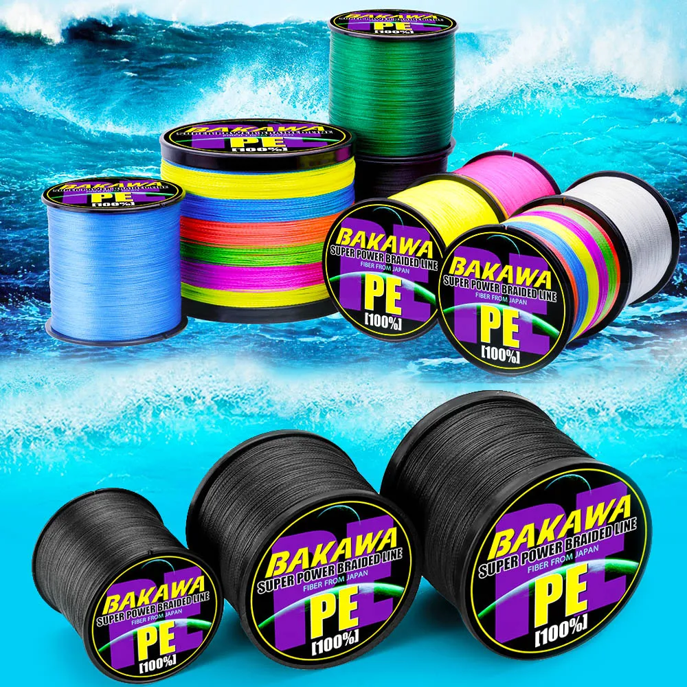 BAKAWA-cables de Pesca trenzados, 300M, 4 hebras, superfuertes, PE, multifilamento, para Pesca de carpa, 10LB - imagen 2
