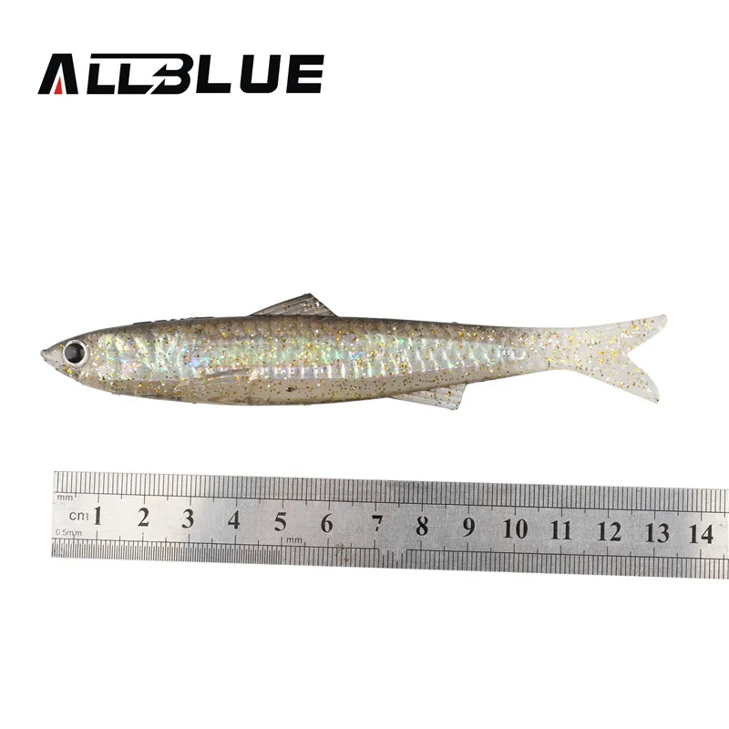 ALLBLUE-señuelo de pesca suave, cebo de silicona Flexible para pececillos, Swimbait, de plástico, 12,5g/13,5 cm, 2 unids/lote - imagen 2