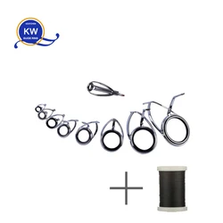 Juego de anillos de guía para caña de pescar, accesorios de repuesto para renovación de reparación de bricolaje, varilla de soporte, 8 unids/set