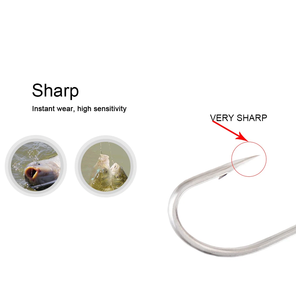 25-50 Uds. Anzuelos de pesca de acero rico en carbono con anillo 401SS O'SHAUCHNESSY anzuelo con púas 6/0 # -1/0 #   1 # -8 #   Accesorios - imagen 4