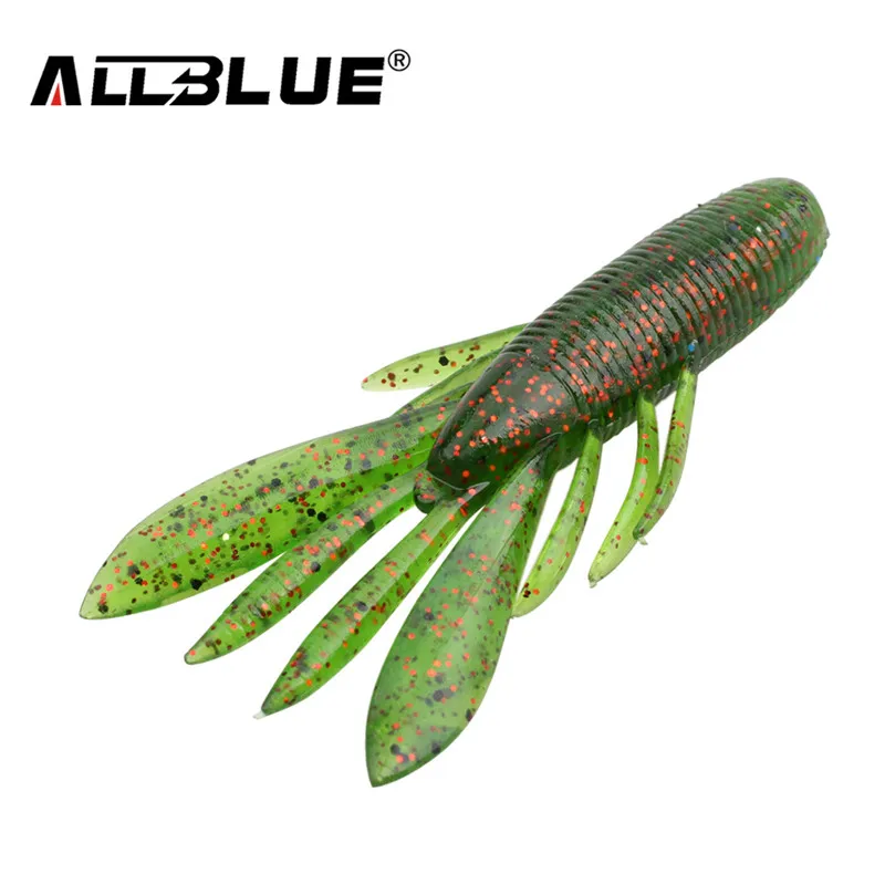 ALLBLUE-cebos personalizados para pesca, pesca de camarón señuelo suave para, lubina, equipo de pesca, 6 unids/lote - imagen 2