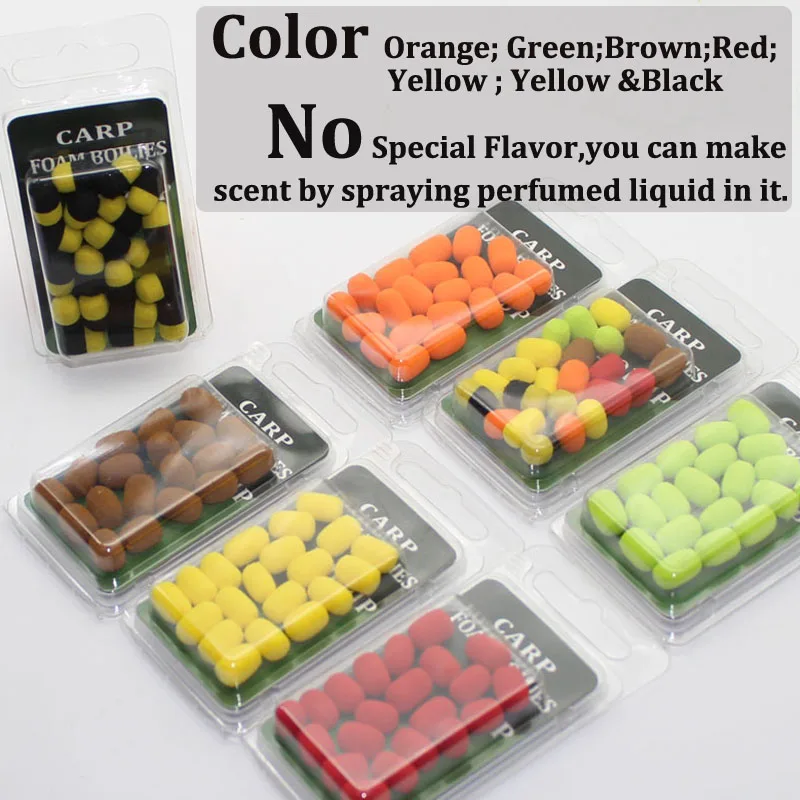 20 piezas cilindro cebo de pesca de carpa espuma Boilie Pop Ups gancho cebos de pescado señuelo 8mm Zig Rig espuma marrón rojo Terminal aparejos - imagen 3