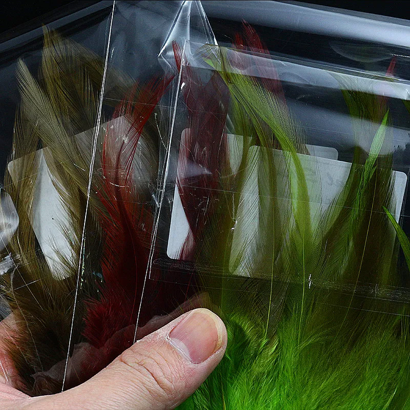 80 unids/lote 8 colores surtidos silla de gallo hackle para streamer y lanoso bugger moscas híbridas atado de moscas pluma de hackle seleccionada a mano - imagen 3