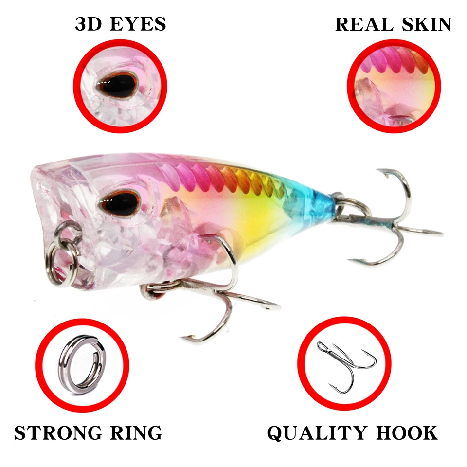 Señuelos de Pesca de alta calidad, 1 unidad, 6 colores disponibles, mini cebo de 4cm/3,2g, Crankbait Wobblers, aparejos de pesca 10 # anzuelos - imagen 3
