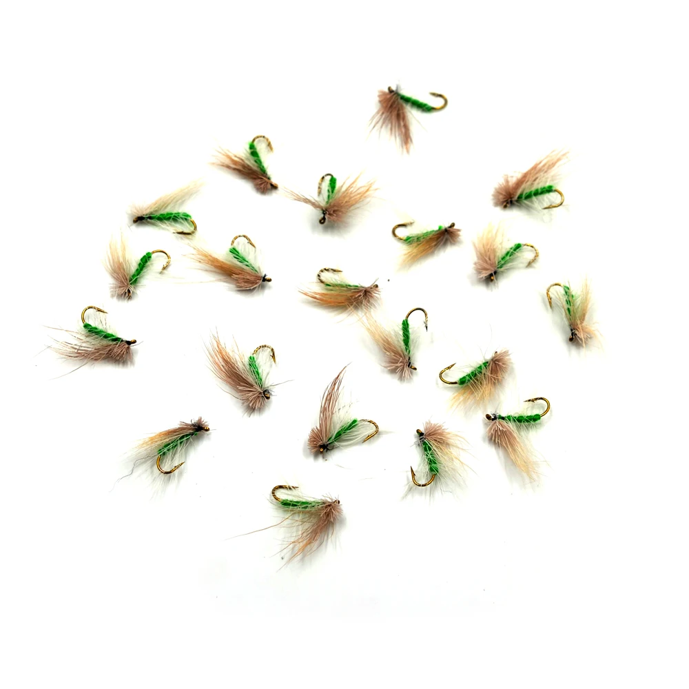 MNFT-señuelo de pesca con mosca seca, cebo Artificial para trucha, insectos de cuerpo verde, estilo, moscas de salmón, aparejos de pesca, 10 Uds., #10 - imagen 4