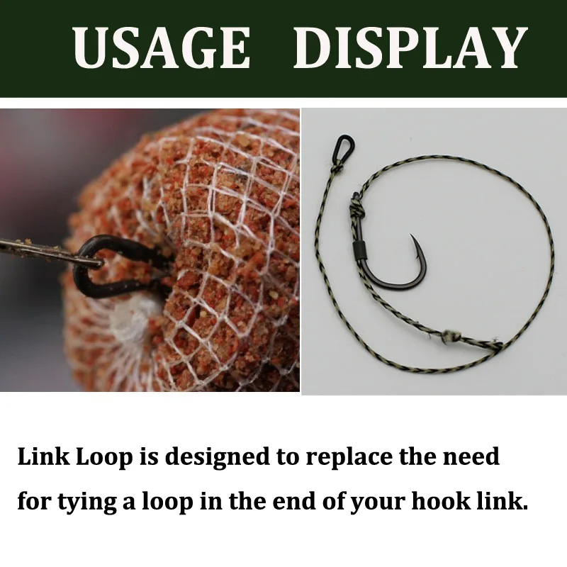 40 Uds. Accesorio de pesca de carpa, anillos de aparejo, anillo de aparejo ovalado, bucle de enlace de gota de lágrima, aparejos de pesca de carpa, aparejo negro antideslumbrante - imagen 4