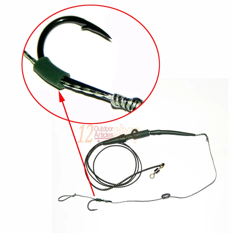 MNFT-20 piezas de goma de silicona para pesca de carpa, accesorios de Carping, 2mm x 5cm, Premium - imagen 4