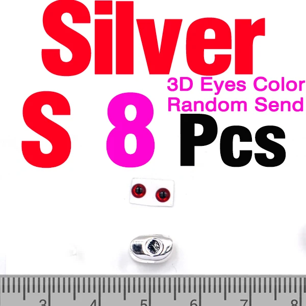 8Pcs S Silver
