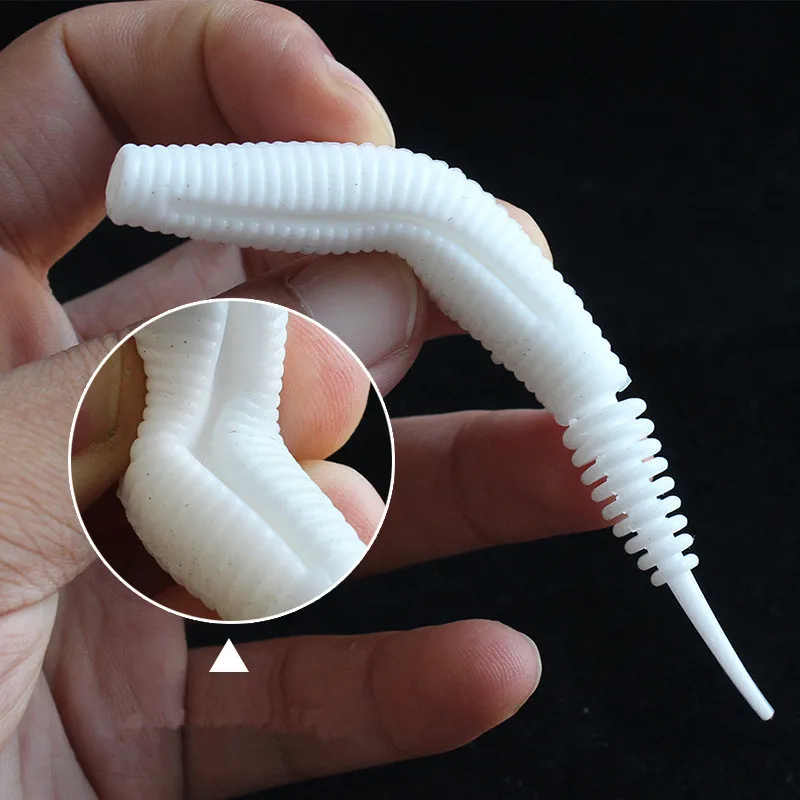 Abeja Pupa agregar sal cebo suave señuelo de pesca colas de aguja de patata relación de alta gravedad 10cm/7g gusano señuelos artificiales de fundición larga - imagen 5