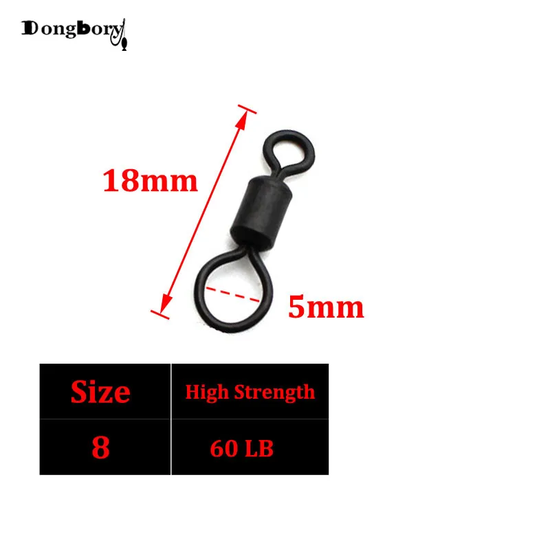 30 Uds. Giratorios de ojo grande tamaño del Reino Unido 8 fabricación de plomo giratorios Heli-chod negro mate antideslumbrante giratorios aparejos de pesca de carpa - imagen 2