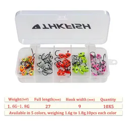 THKFISH Jig Head Mini 1,6-1,8g – Cabezales para pesca en hielo y vinilo