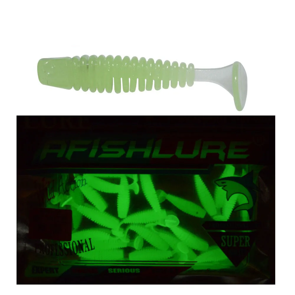 ILURE-señuelo de pesca Mini T Tail, cebo suave, 38mm, 0,8g, SwimBait, gusano de plástico, señuelo biónico