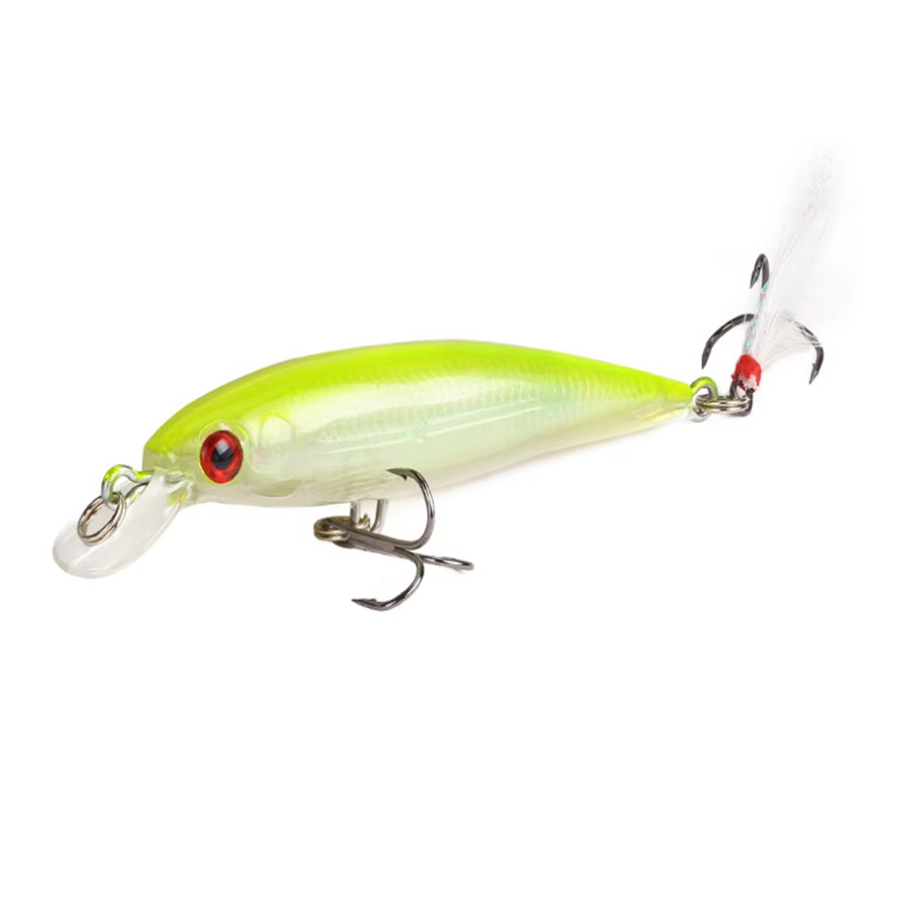 1 Uds señuelo de pesca Minnow 9cm 7g isca Artificial duro Crankbait Wobbler cebos con pluma Artificial Lucio herramientas de pesca de carpa - imagen 3
