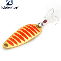 Cuchara de pesca metálica dorada y plateada