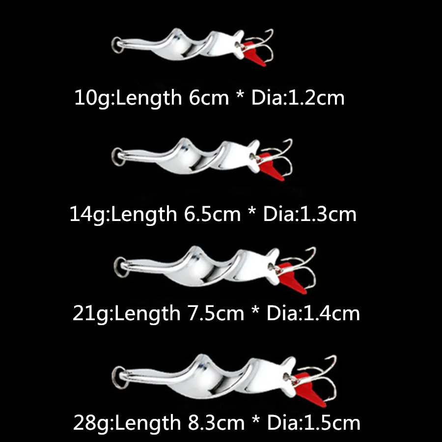 Señuelo de Metal de 10g, 14g, 22g y 28g, señuelo de Pesca, señuelo duro giratorio, cebos de cuchara para trucha, Lucio, Pesca, aparejos - imagen 3