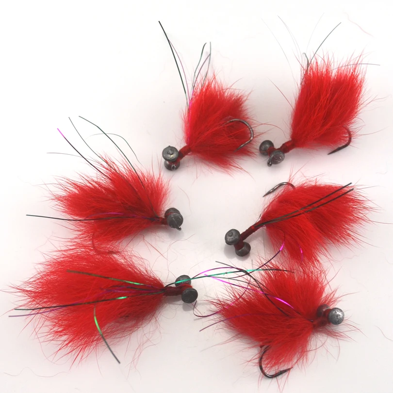 MNFT 6 unids/lote cabeza de plomo moscas señuelo de pesca cuerpo de princesa roja ninfa trucha cebo pesca púas anzuelos - imagen 2