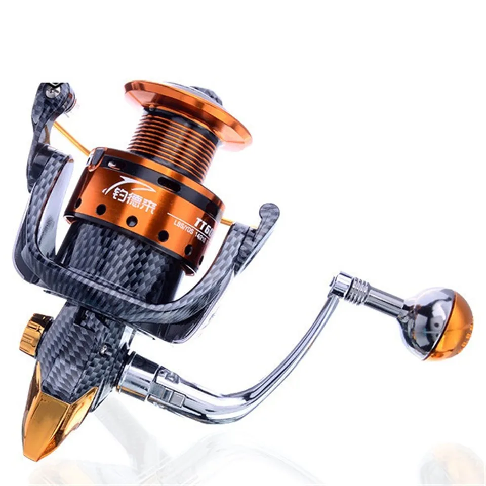 Carrete de pesca giratorio de Metal, rueda de Metal para agua salada, serie 6000, 12 + 1BB, 5,1: 1