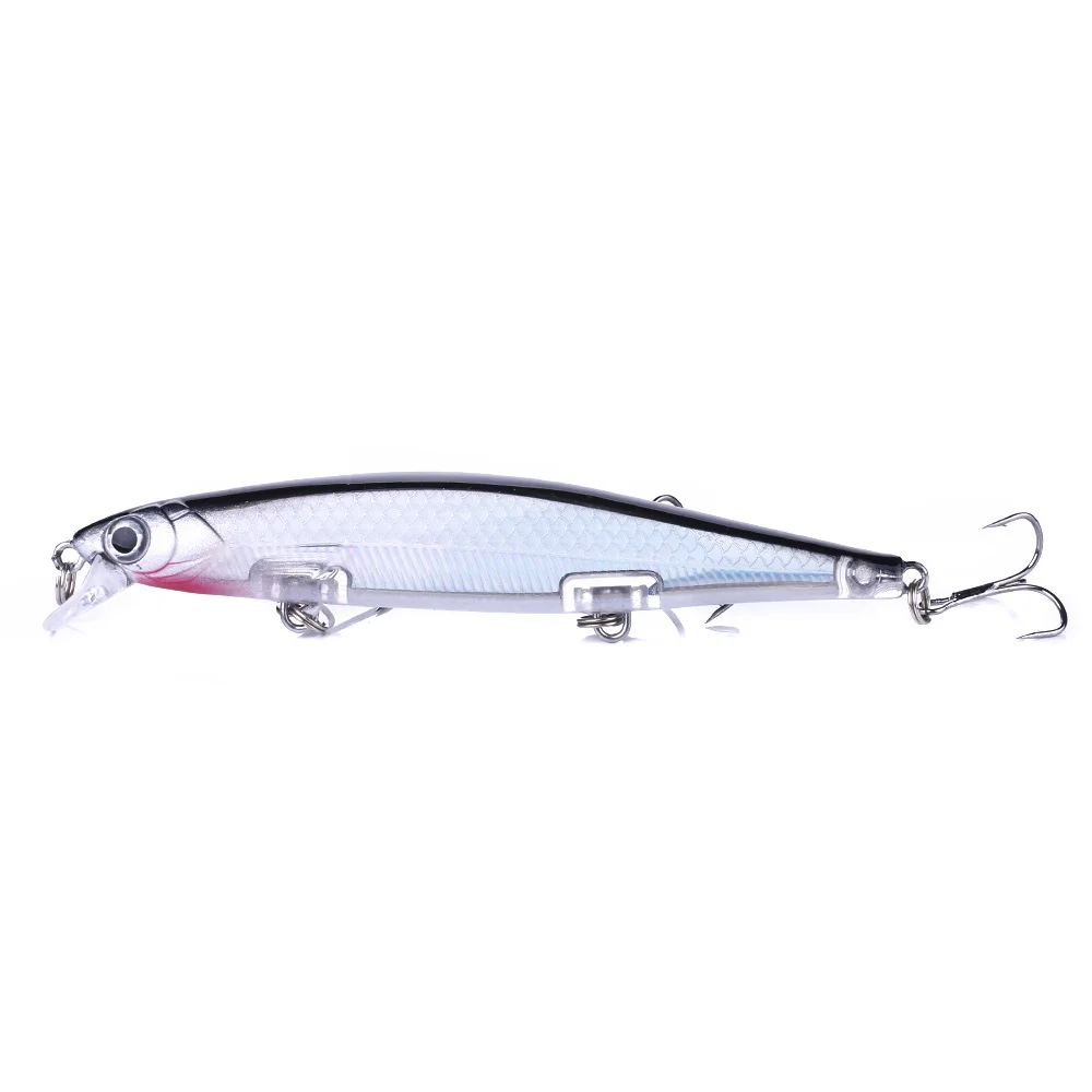 Señuelo de pesca Minnow Trolling, cebo Artificial duro láser, ojos 3D, 11cm, 13g, Wobblers, Lucio, pesca de lubina, Jerkbait que se hunde, 1 ud. - imagen 3