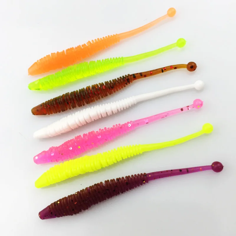 10 Uds. Señuelos blandos de gusano, aditivo para olor a camarones, Wobbler de pesca, 60mm, 0,6g, cebo suave de goma Artificial, carpa, lubina, Isca, Leurre - imagen 3