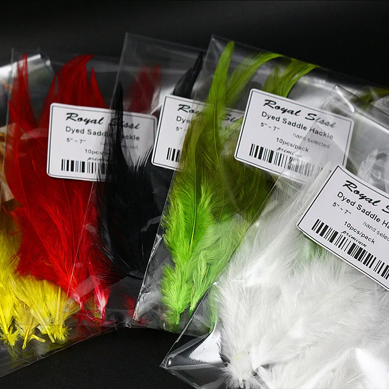 80 unids/lote 8 colores surtidos silla de gallo hackle para streamer y lanoso bugger moscas híbridas atado de moscas pluma de hackle seleccionada a mano - imagen 5