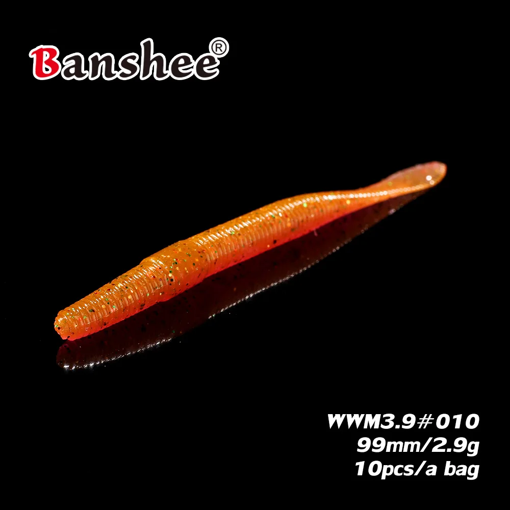 Señuelo de gusano para pesca Artificial, cebo suave Swimbait 2,9g/ 99mm, anzuelo de lubina realista, WWM3.9, 10 unidades por lote - imagen 5