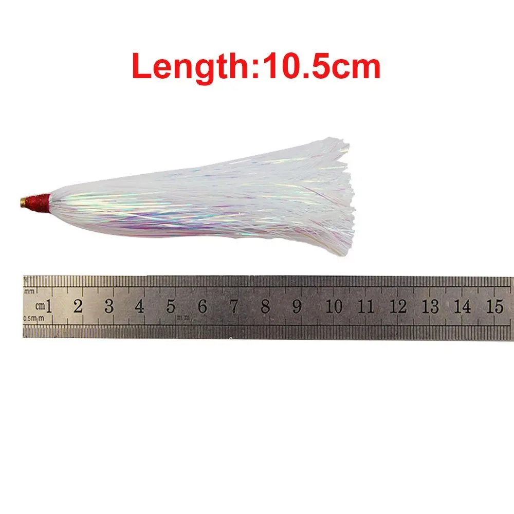 JSM-señuelo de pesca, accesorios para pesca en el mar, faldas de cebo, aparejos de atrayente de peces, destello blanco, 12 unidades por lote - imagen 2