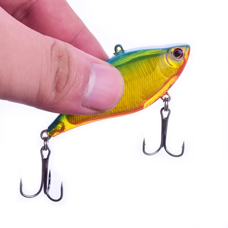 Señuelo de pesca duro de fundición larga, cebo de 6,5 cm, 13,8g, gancho VIB que se hunde, reflejo láser, Fondo de lubina, manivela, Wobbler - imagen 4