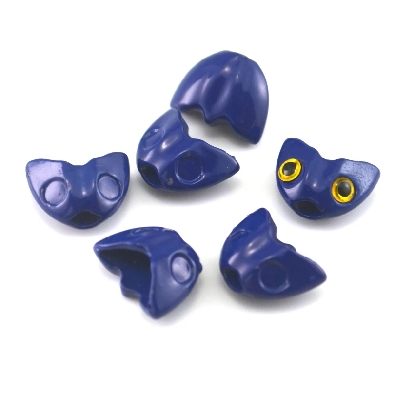 MNFT-cráneo de pez azul real y azul, cabeza de casco, atado de moscas, Material DIY, 6 unids/lote - imagen 3