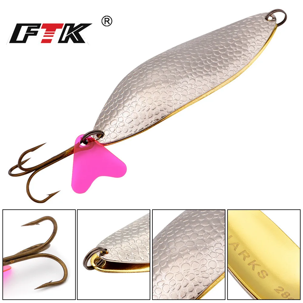 FTK-señuelo de Pesca con anzuelo triple, 1 unidad, cuchara, 8 colores, 30g/32g/40g, 35647-BN - imagen 2