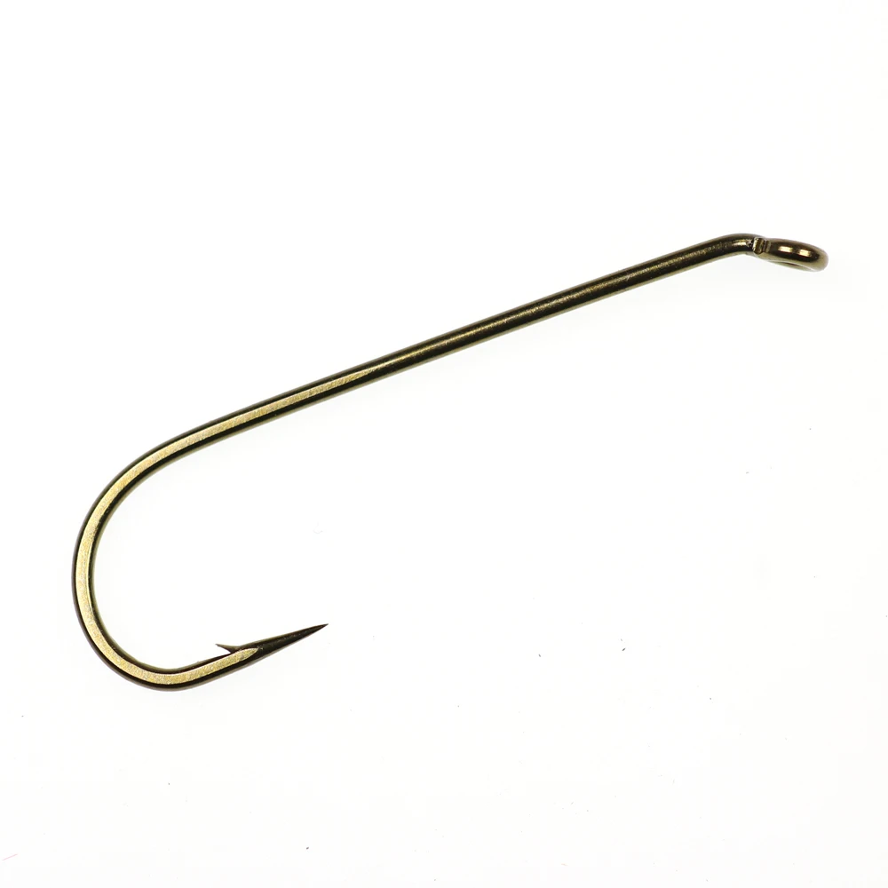 Bimoo-anzuelos de Color bronce para atar moscas, gancho de serpentina de agua dulce, tamaño 2, 4, 6 y 8, 2x largos, 2x H, 20 unidades - imagen 4