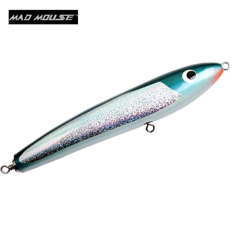 MAD MOUSE-señuelo de arrastre de superficie GT, cebo Artificial para pesca en mar profundo, barco lápiz, Stickbait de madera, 140g/26,5 cm, novedad